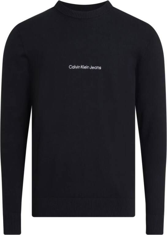 Calvin Klein Zwarte Sweaters Creëer je eigen stijl met de Pullover Zwart Heren