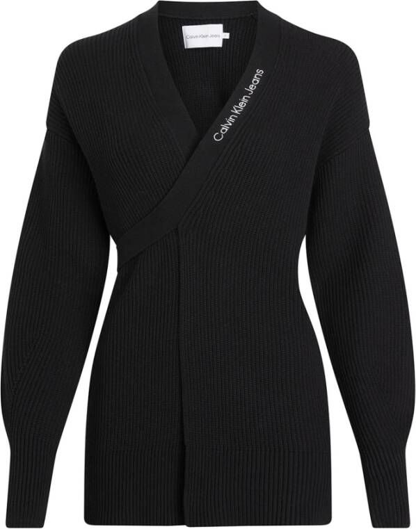Calvin Klein Jeans Zwarte biologisch katoenen cardigan Black Dames