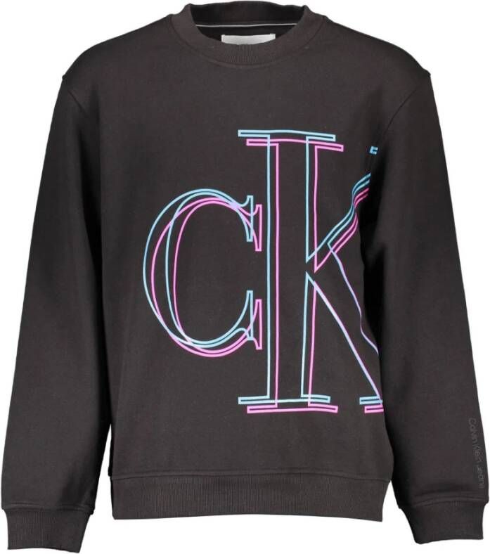 Calvin Klein Zwarte Sweatshirt voor Heren Lange Mouwen Ronde Hals Zwart Heren