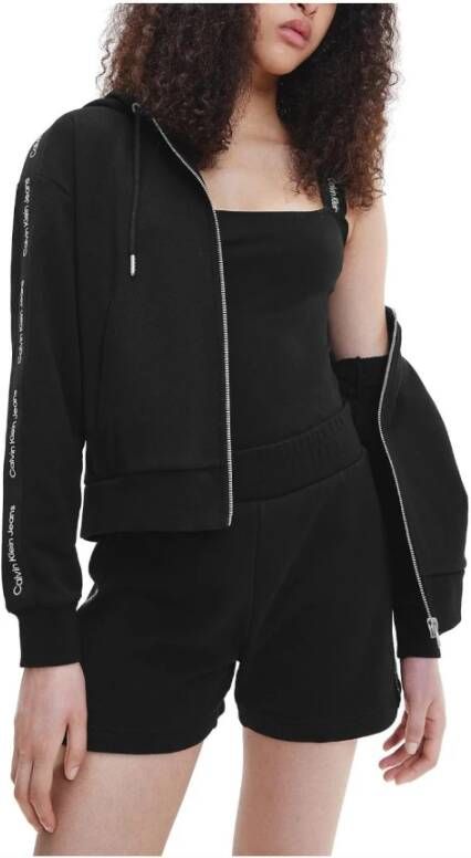 Calvin Klein Zweetlogo tape ritssluiting Zwart Dames
