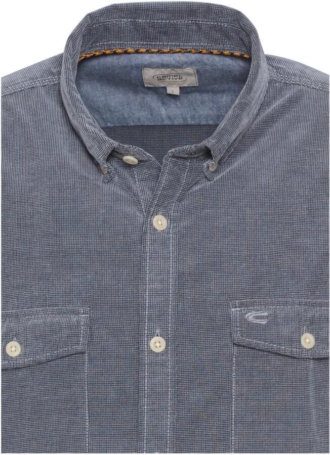 Camel active Corduroy Regular Fit Overhemd met Lange Mouwen Blue Heren - Foto 2
