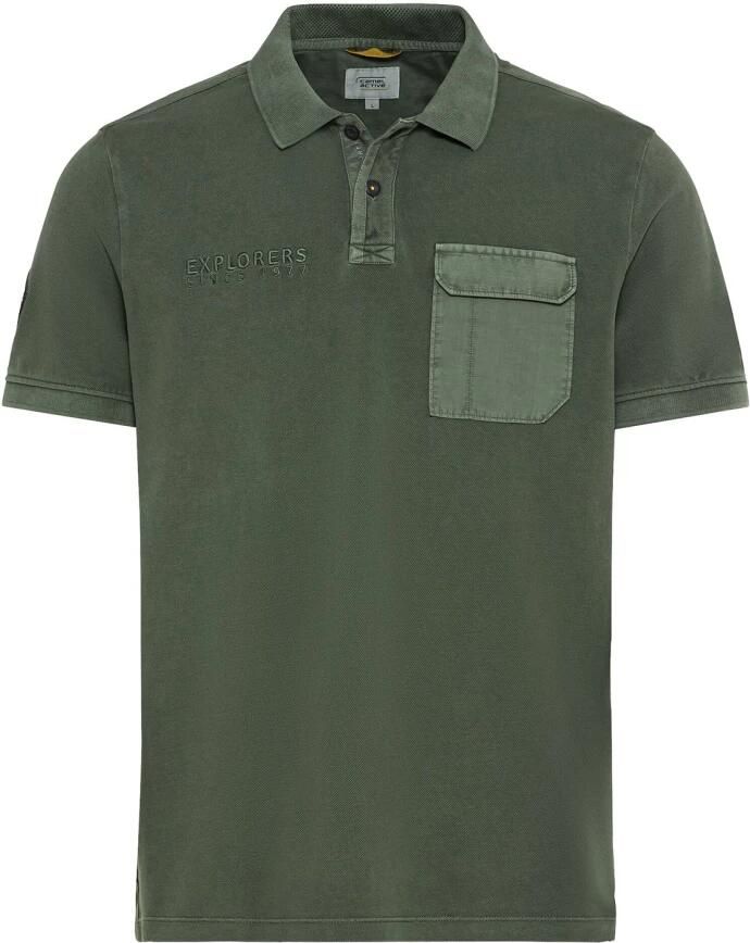 Camel active Groene poloshirt met korte mouw Green Heren
