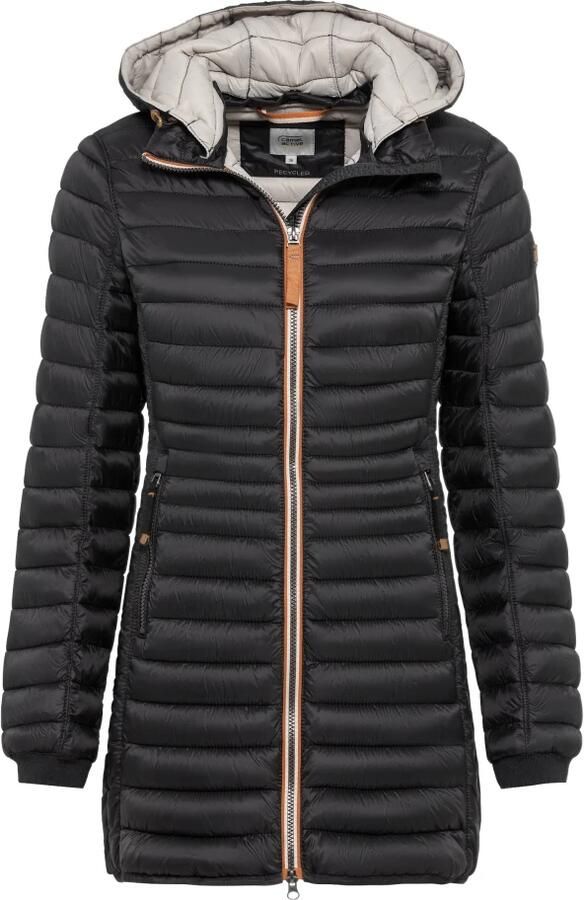 Camel active Gewatteerde lange jas met labeldetails - Foto 3
