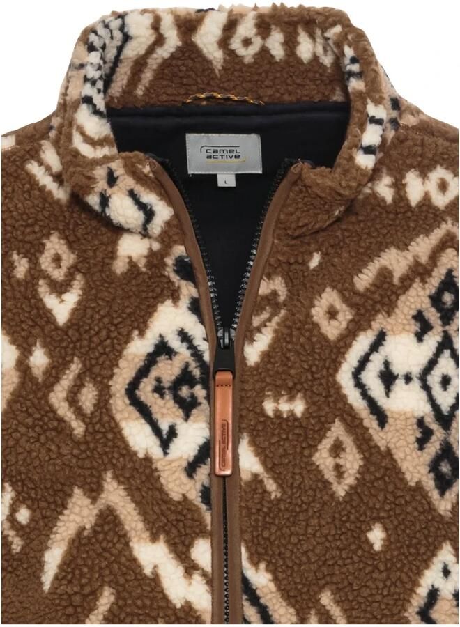 Camel active Stijlvol Fleecejack met Opstaande Kraag Brown Heren - Foto 2