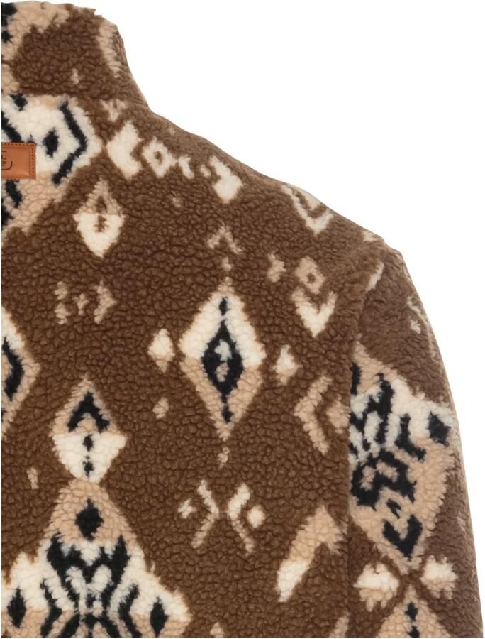 Camel active Stijlvol Fleecejack met Opstaande Kraag Brown Heren