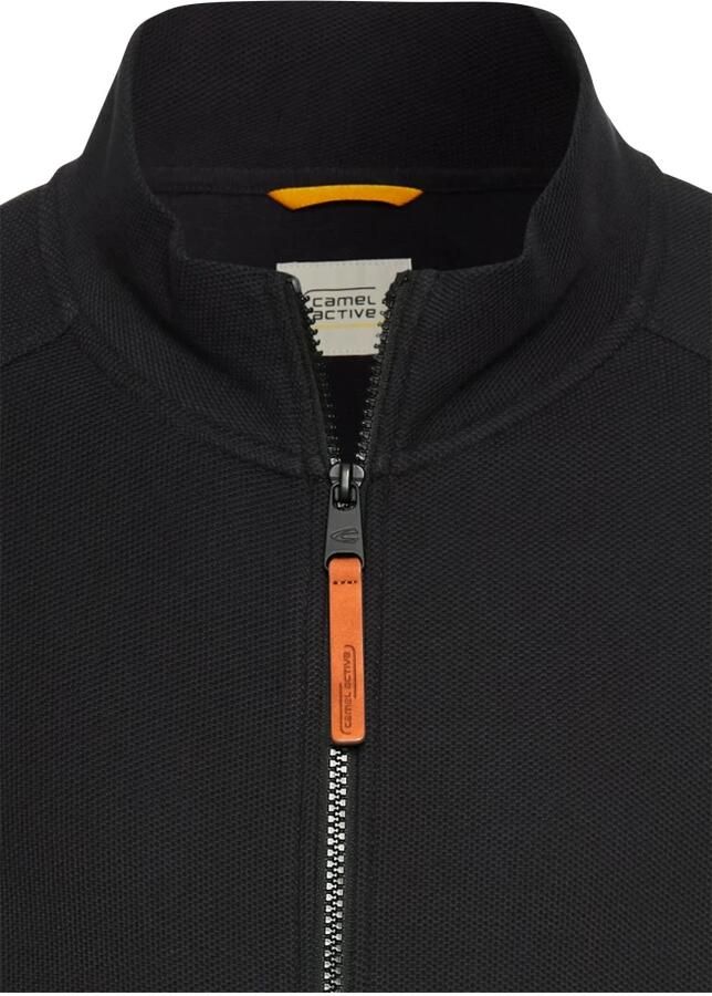 Camel active Stijlvolle Sweatjack met Opstaande Kraag Black Heren
