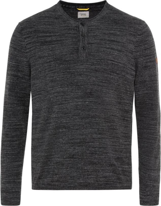 Camel active Gebreide pullover met korte knoopsluiting