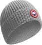 Canada Goose Grijze Ribgebreide Muts van Merinowol Gray Heren - Thumbnail 1