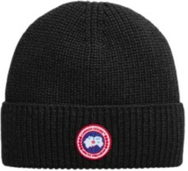 Canada Goose Zwarte Gebreide Herenmuts Arctic Disc Rib Toque Black Heren