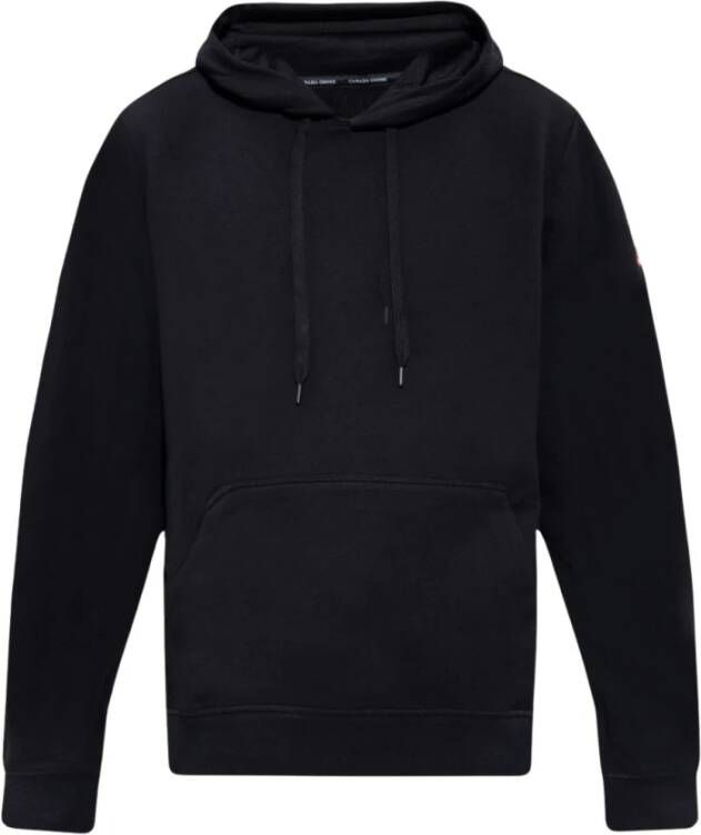 Canada Goose Zwarte hoodie met verstelbare capuchon en kangoeroezak Black Heren