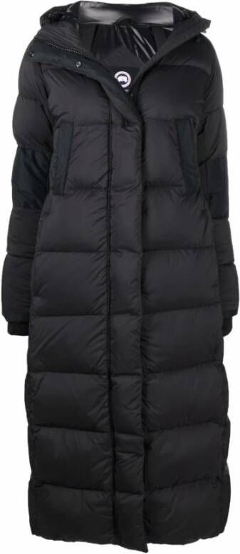 Canada Goose Gewatteerde Zwarte Donsjas met Capuchon Zwart Dames