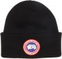 Canada Goose Klassieke geribbelde wollen muts met contrasterend logo Black Heren - Thumbnail 1