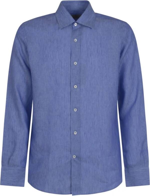 Canali Casual overhemd Blauw Heren