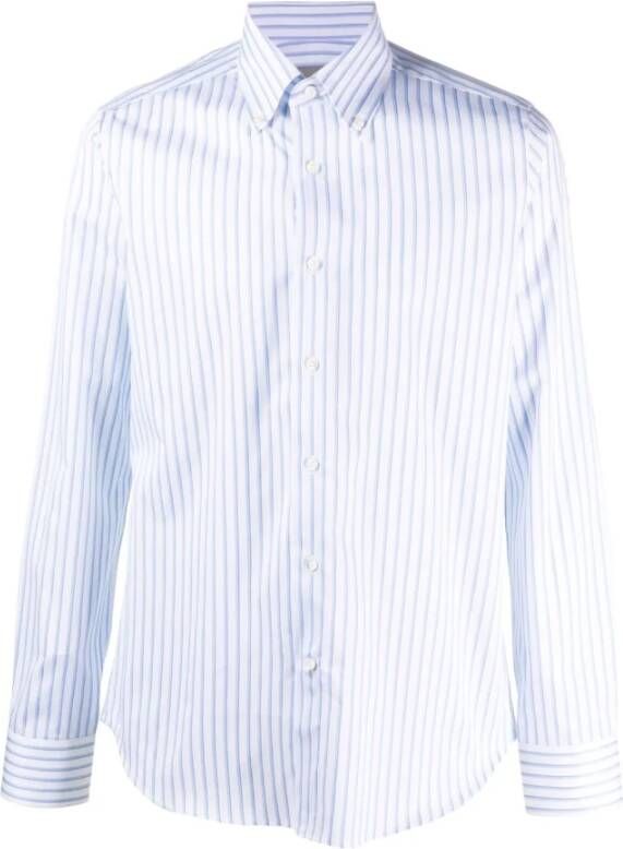 Canali Casual Shirts Blauw Heren