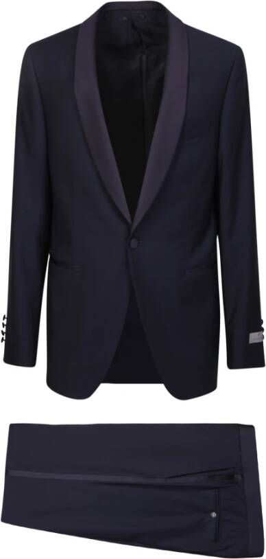 Canali Classic blue dinner jacket with contrasting silk lapels by Blauw Heren