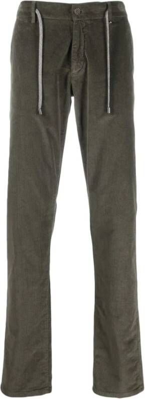 Canali Leather Trousers Groen Heren