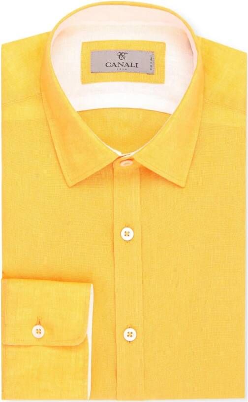 Canali Overhemd Yellow Heren
