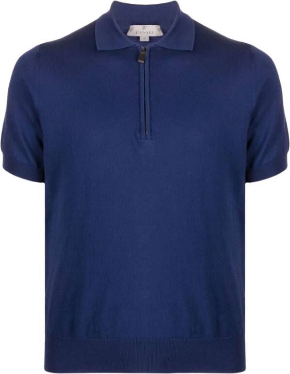 Canali Polo Shirt Blauw Heren