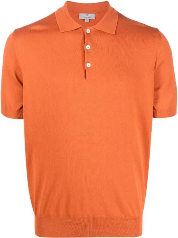 Canali Polo Shirt Oranje Heren