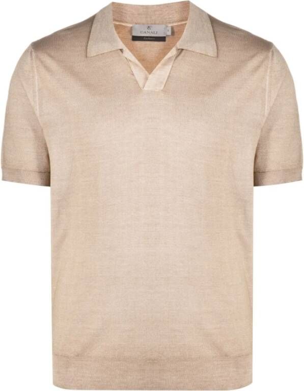 Canali Polo Shirts Beige Heren