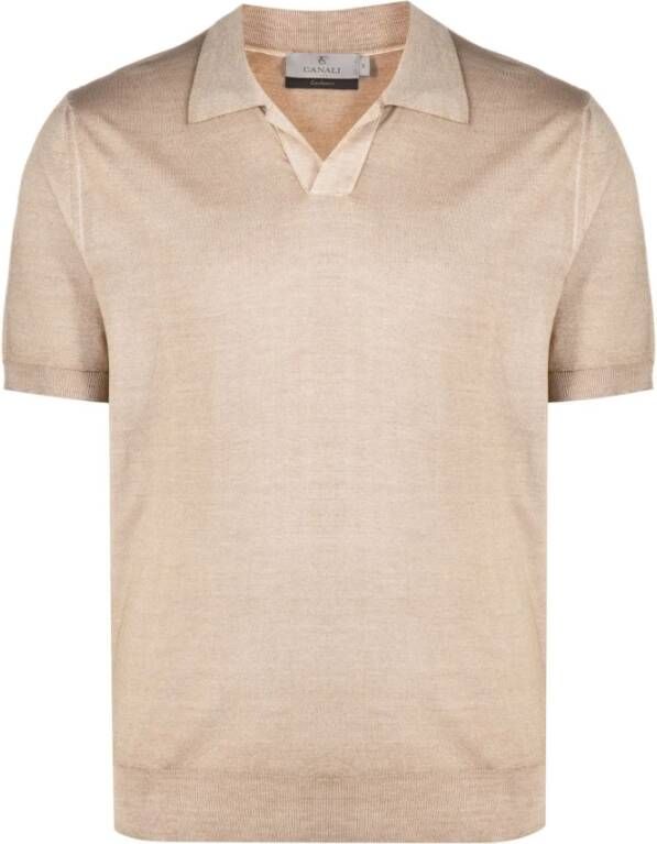 Canali Polo Shirts Beige Heren