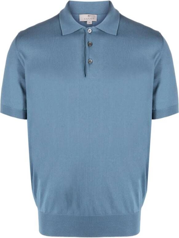 Canali Polo Shirts Blauw Heren