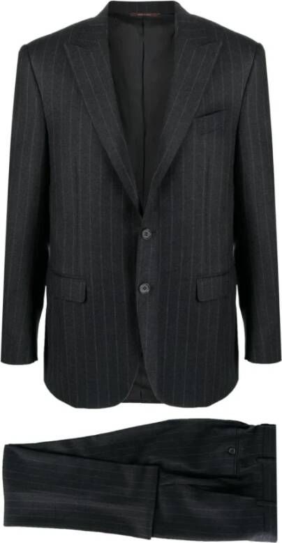 Canali Single Breasted Suits Zwart Heren