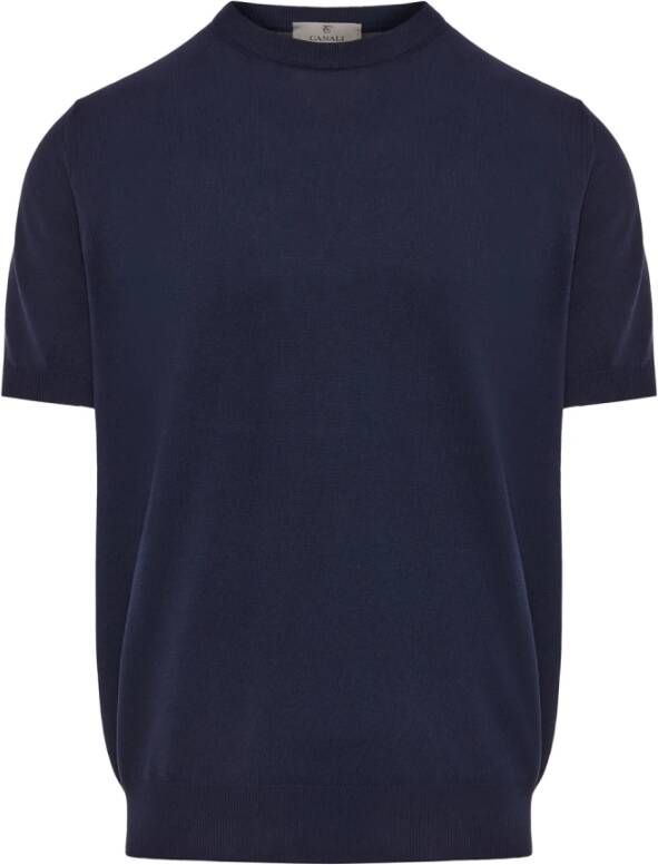 Canali T-Shirts Blauw Heren