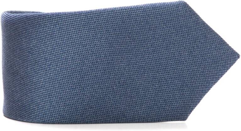 Canali Zijden stropdas met tegel microprint Blue Heren