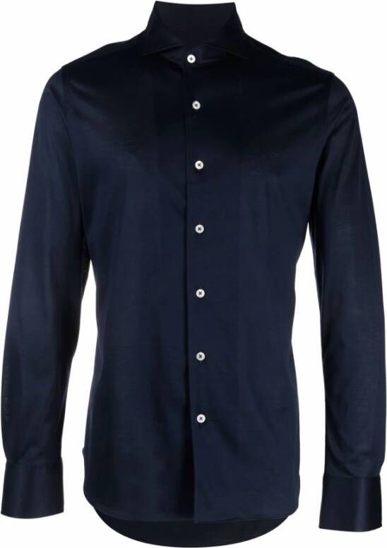 Canali Trui shirt Blauw Heren