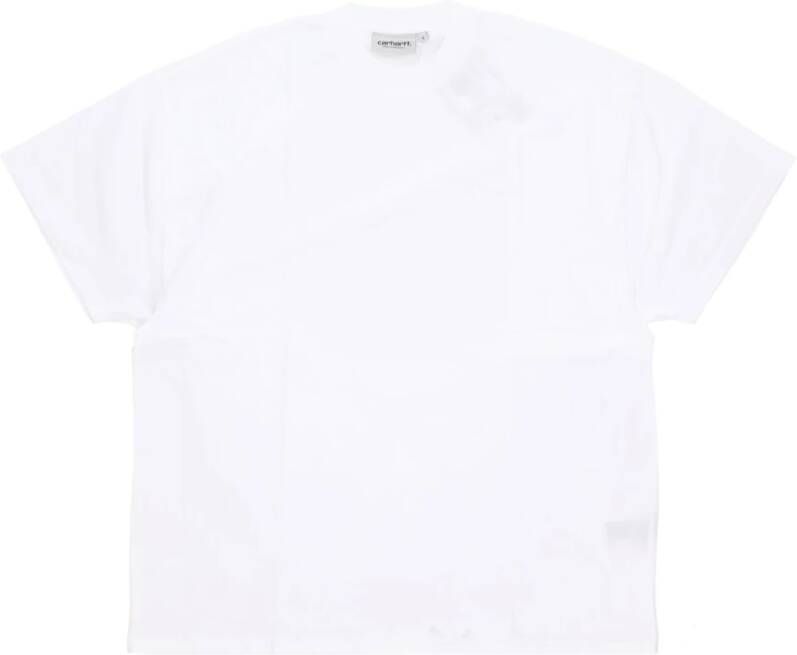 Carhartt WIP Akron Tee Wit Stone Washed White Dames