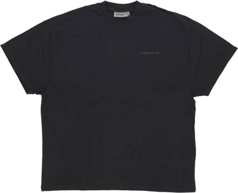 Carhartt WIP Akron Tee Zwart Gepigmenteerd Gekleurd T-Shirt Zwart Dames