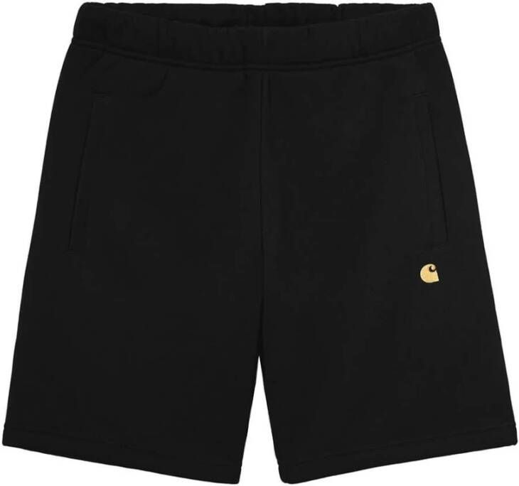 Carhartt WIP Chase Sweat Short Sportshorts Kleding black gold maat: XL beschikbare maaten:XL