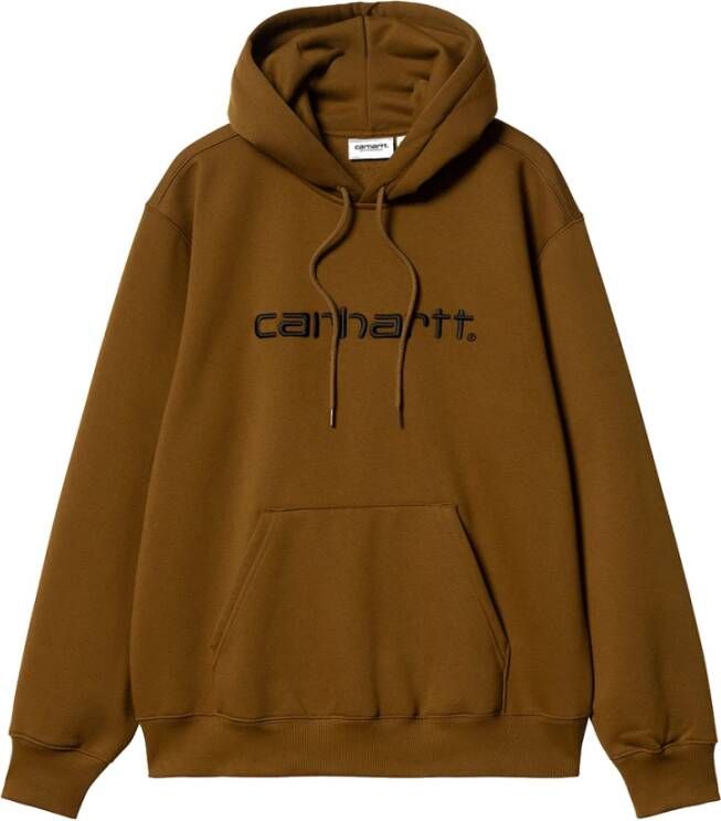 Carhartt WIP Bruine hoodie met logo print Bruin Heren