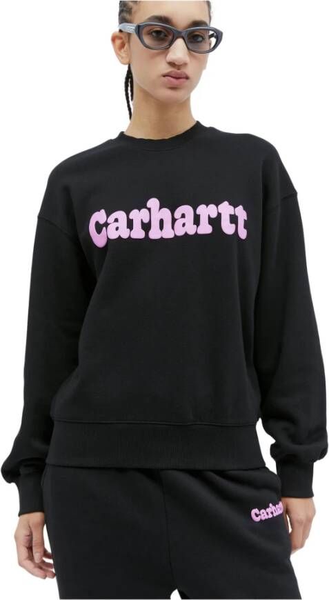 Carhartt WIP Bubbles Sweatshirt van katoen fleece Black Dames