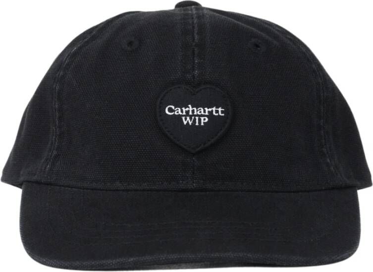 Carhartt WIP Heart Patch Cap Zwarte Canvas Baseballpet Black Unisex
