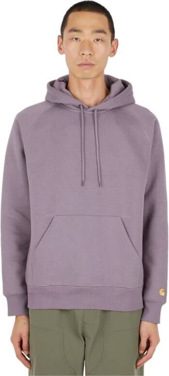 Carhartt WIP Luxe en stijlvol Hooded Chase Sweatshirt Purple Heren