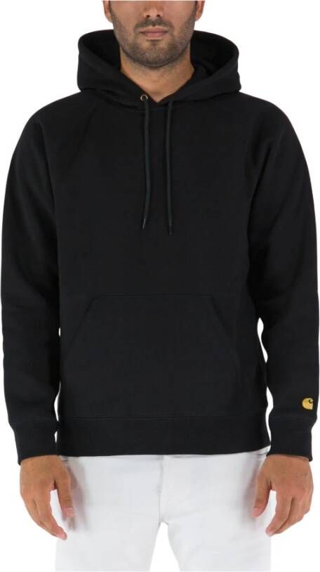 Carhartt WIP Hooded Chase Sweatshirt Hoodies Kleding black gold maat: L beschikbare maaten:S M L XL