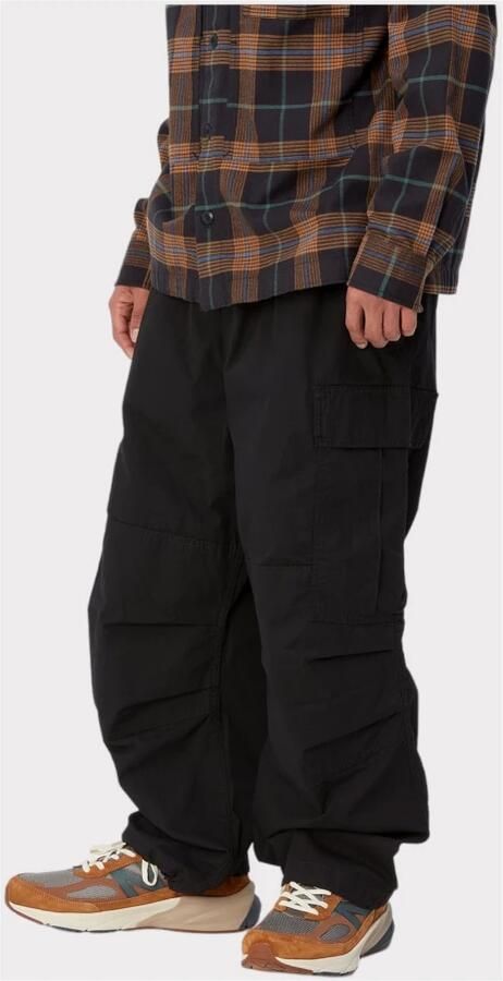 Carhartt WIP Cargo Broek Zwart Ripstop Katoen Ruime Pasvorm Black Heren - Foto 7