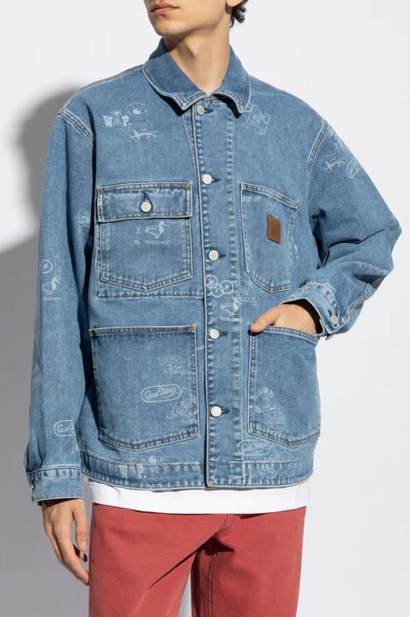 Carhartt Work In Progress Jeansjack met opgestikte zakken model 'STAMP' - Foto 3