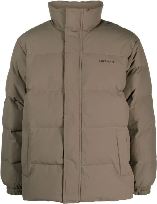 Carhartt WIP Gewatteerde jassen met logo print Green Heren