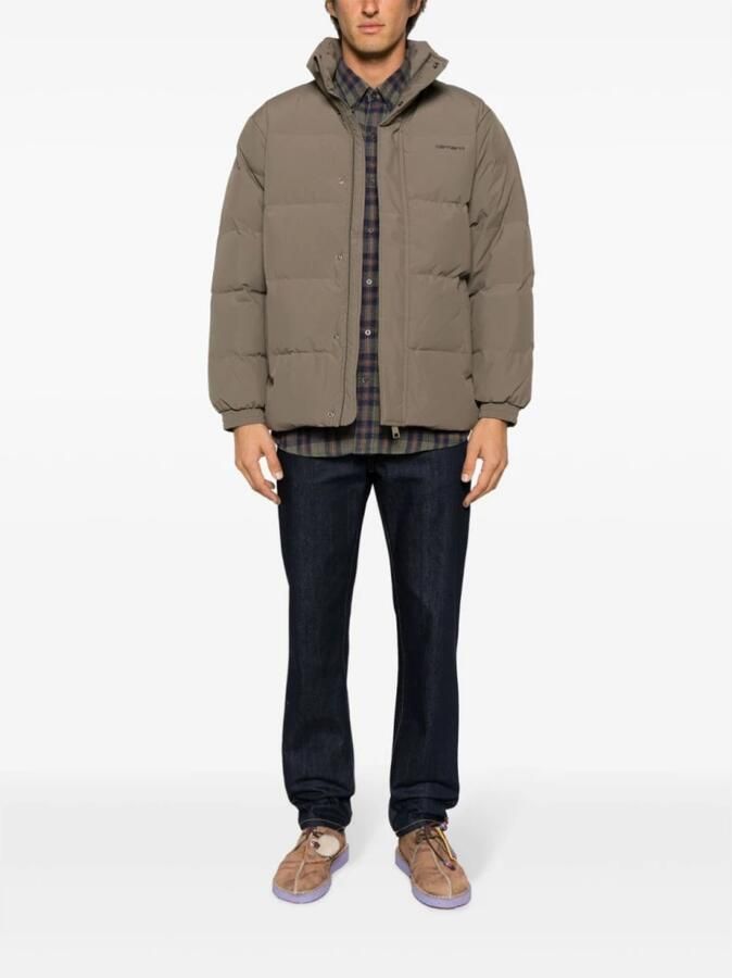Carhartt WIP Gewatteerde jassen met logo print Green Heren - Foto 4