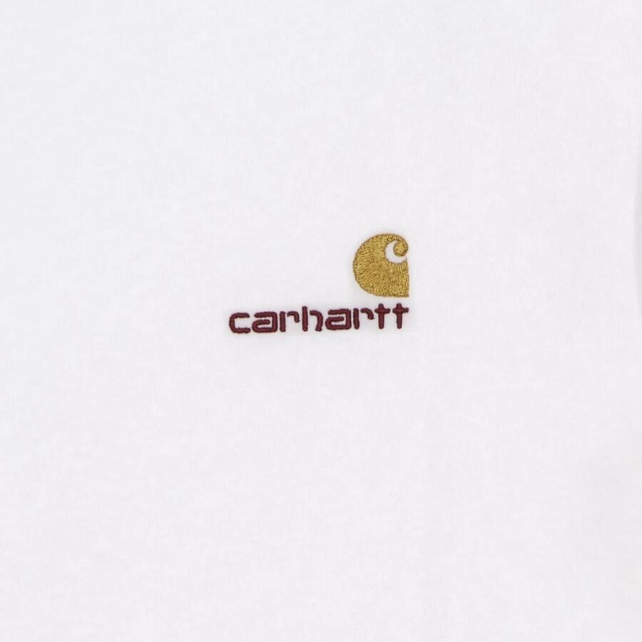 Carhartt WIP Amerikaans Script Wit Organisch Katoenen T-Shirt White Heren