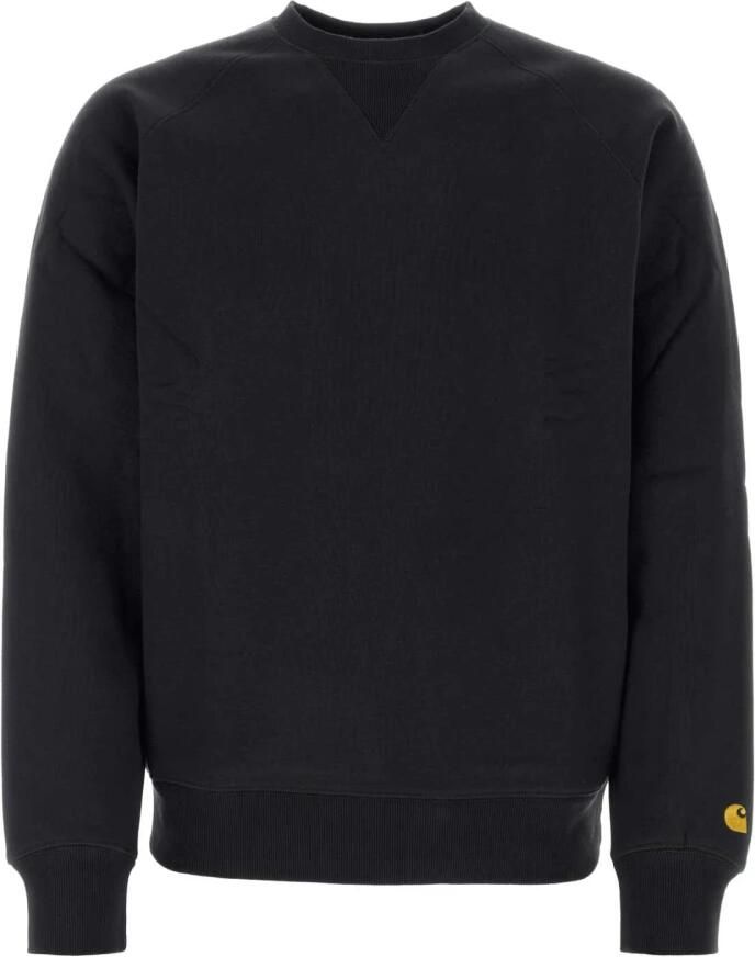 Carhartt WIP Zwart Goud Crewneck Sweatshirt Zachte Pasvorm Black Heren
