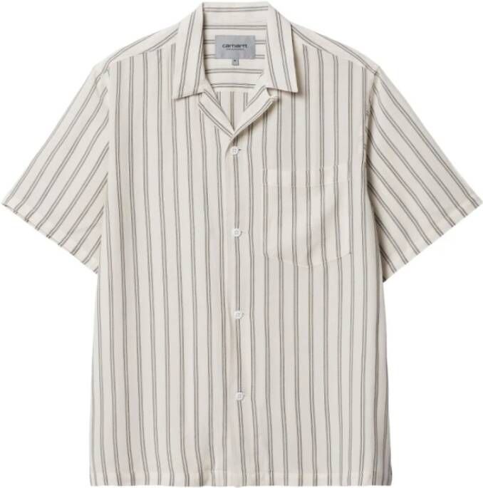 Carhartt WIP Short Sleeve Reyes Shirt Korte mouwen Kleding reyes stripe wax black maat: XL beschikbare maaten:L XL