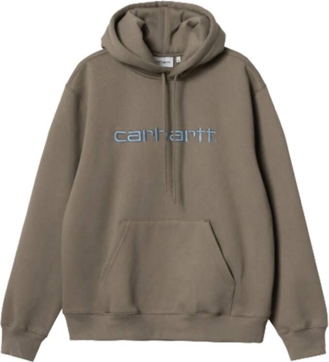 Carhartt WIP Donkergrijze hoodie met logo print Grijs Heren