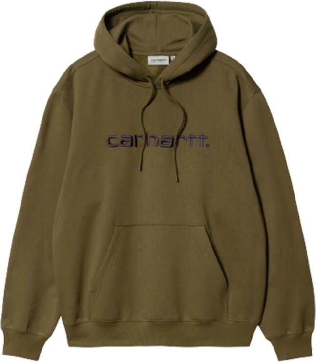 Carhartt WIP Donkergroene hoodie met logo print Groen Heren