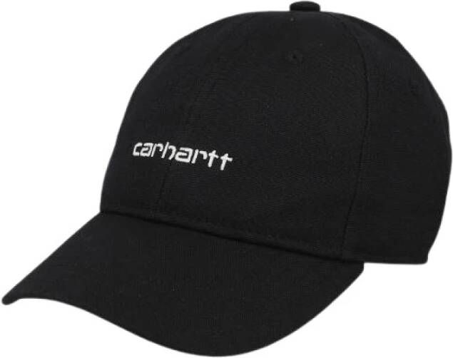 Carhartt WIP Canvas Script Cap Hoge kwaliteit en stijlvol Black Unisex