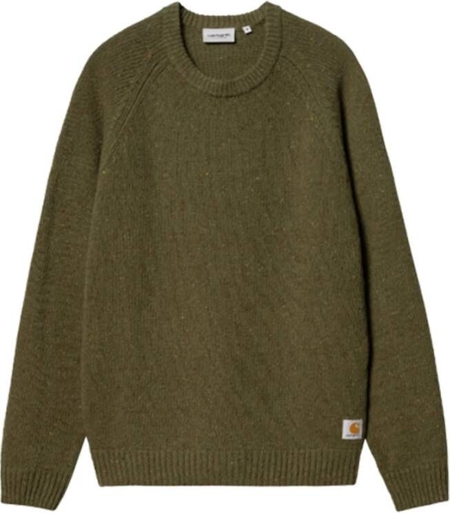 Carhartt WIP Anglistic Sweater Wollen Trui Green Heren