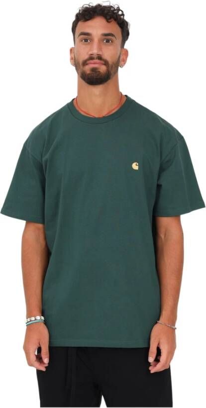Carhartt WIP Groene T-shirt met Korte Mouwen en Logo voor Heren Groen Heren